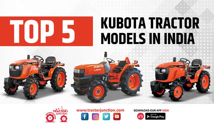 Top 5 Kubota Tractor Models in India - Infographic