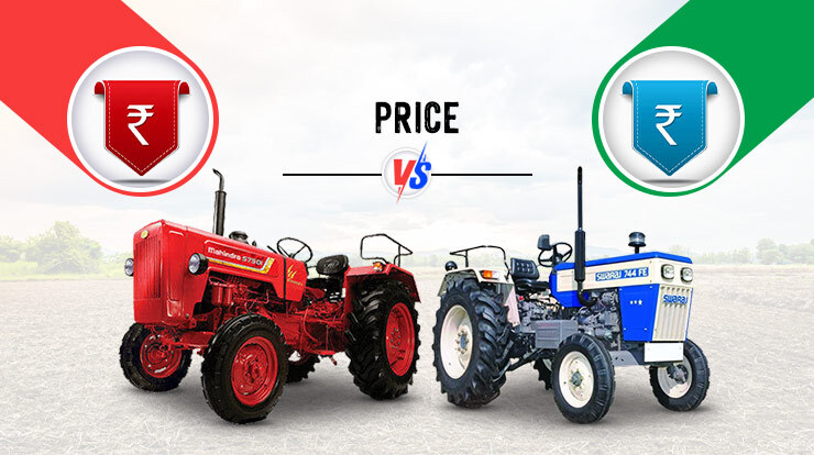 Price Comparison Mahindra 575 DI and Swaraj 744 FE