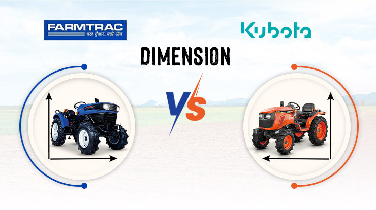Dimension Comparison Between Farmtrac Atom 26 and Kubota NeoStar B2741S 4WD 